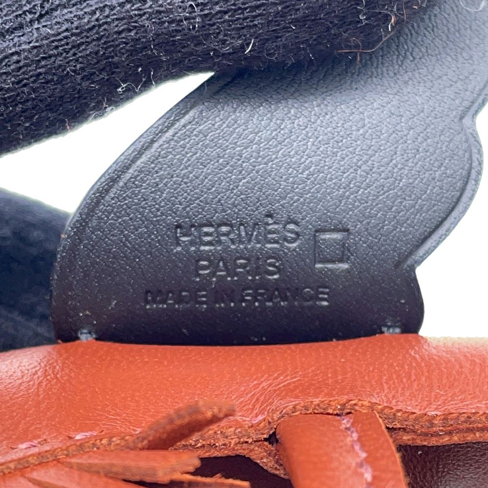 エルメス バッグチャーム ロデオPM ペガサス タッチ シエンヌ/ブラック ラムスキン/アリゲーターマット W刻印 HERMES 黒