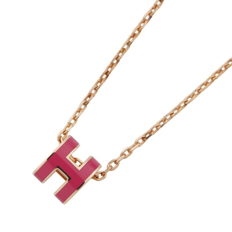 エルメス ネックレス ミニ・ポップアッシュ ピンク/ピンクゴールド金具 HERMES アクセサリー