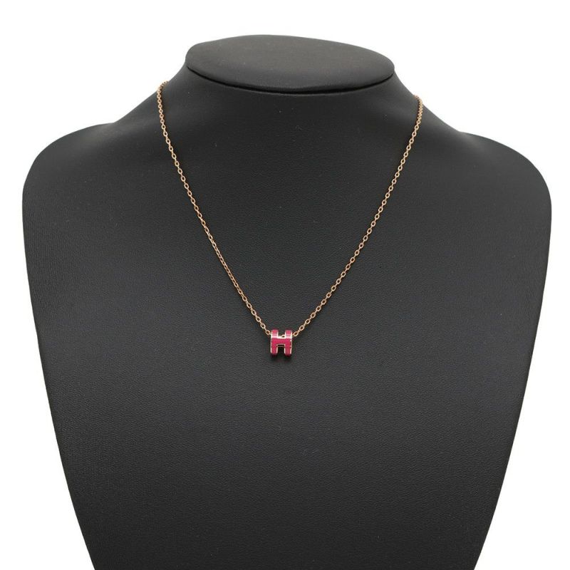 エルメス ネックレス ミニ・ポップアッシュ ピンク/ピンクゴールド金具 HERMES アクセサリー