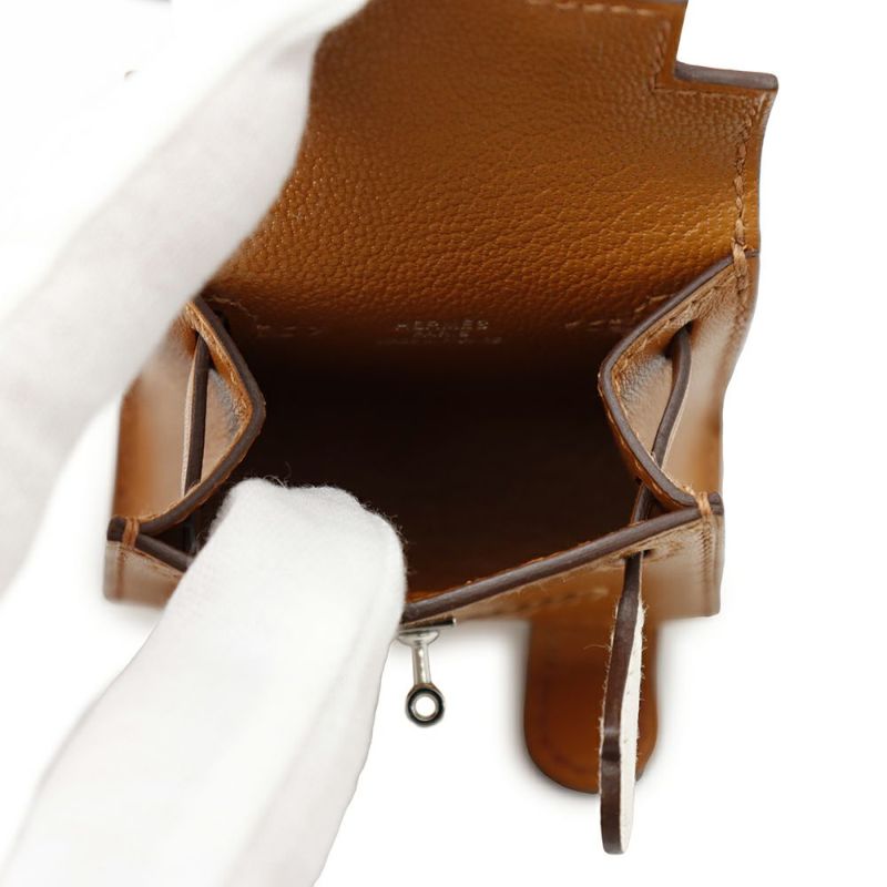 エルメス チャーム ビジュードサック ケリードール ナチュラルサブレ/オレンジ/ナタ/ブリック/シルバー金具 タデラクト/シェブルミゾル U刻印