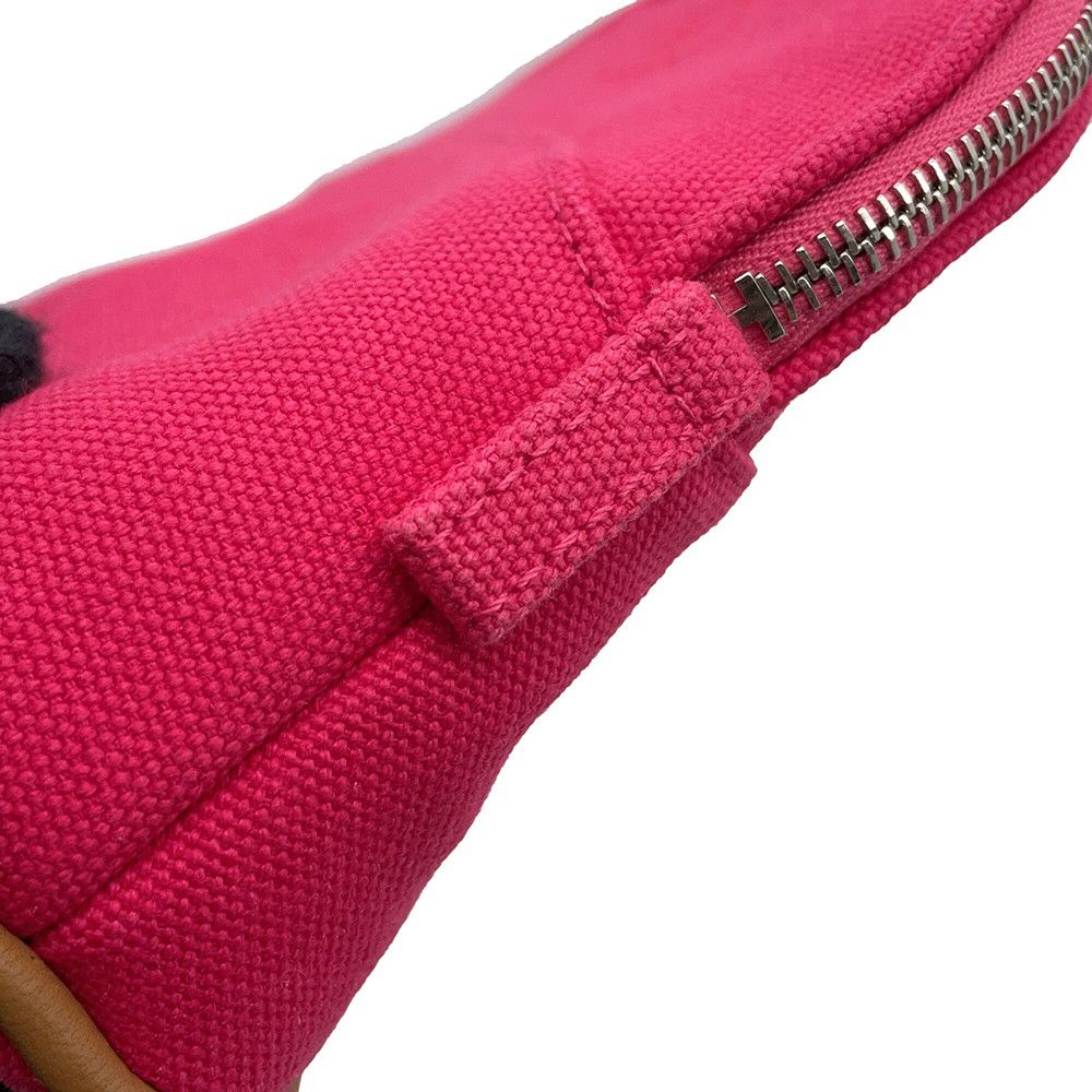 エルメス ポーチ ボリードポーチ ミニミニ ハイビスカス/シルバー金具 コットン HERMES 化粧ポーチ 小物入れ