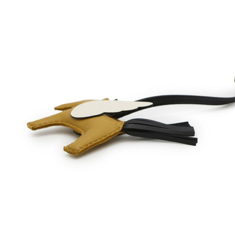 エルメス バッグチャーム ロデオPM ペガサス チャイ/ナタ/ブラック ラムスキン Z刻印 黒