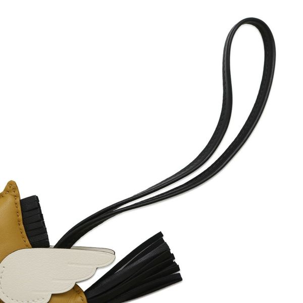 エルメス バッグチャーム ロデオPM ペガサス チャイ/ナタ/ブラック ラムスキン Z刻印 黒