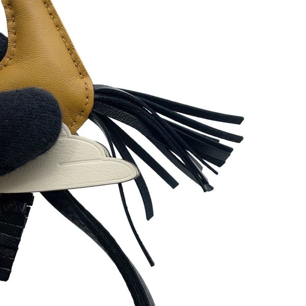 エルメス バッグチャーム ロデオPM ペガサス チャイ/ナタ/ブラック ラムスキン Z刻印 黒