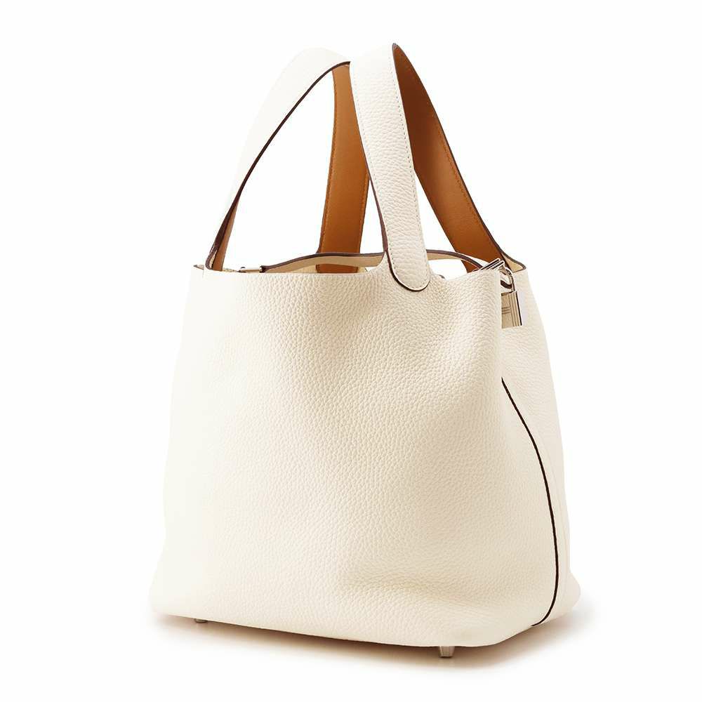 エルメス ハンドバッグ ピコタンロックMM エクラ ナタ/セサミ/シルバー金具 トリヨンクレマンス/スイフト Z刻印