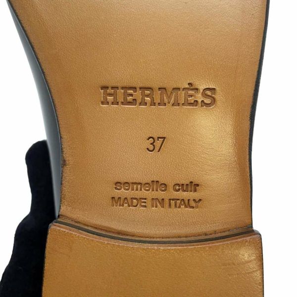 エルメス モカシン ケネディ レザー レディースサイズ37 HERMES 靴 黒