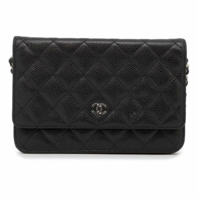 11,610円CHANEL キャビアスキン クラシック チェーンウォレット