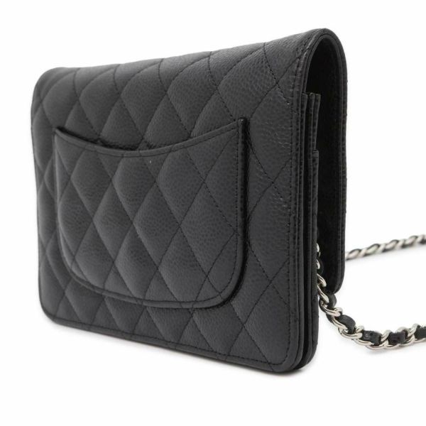 シャネル チェーンウォレット クラシック マトラッセ ココマーク キャビアスキン AP0250 CHANEL 財布 ブラック 黒