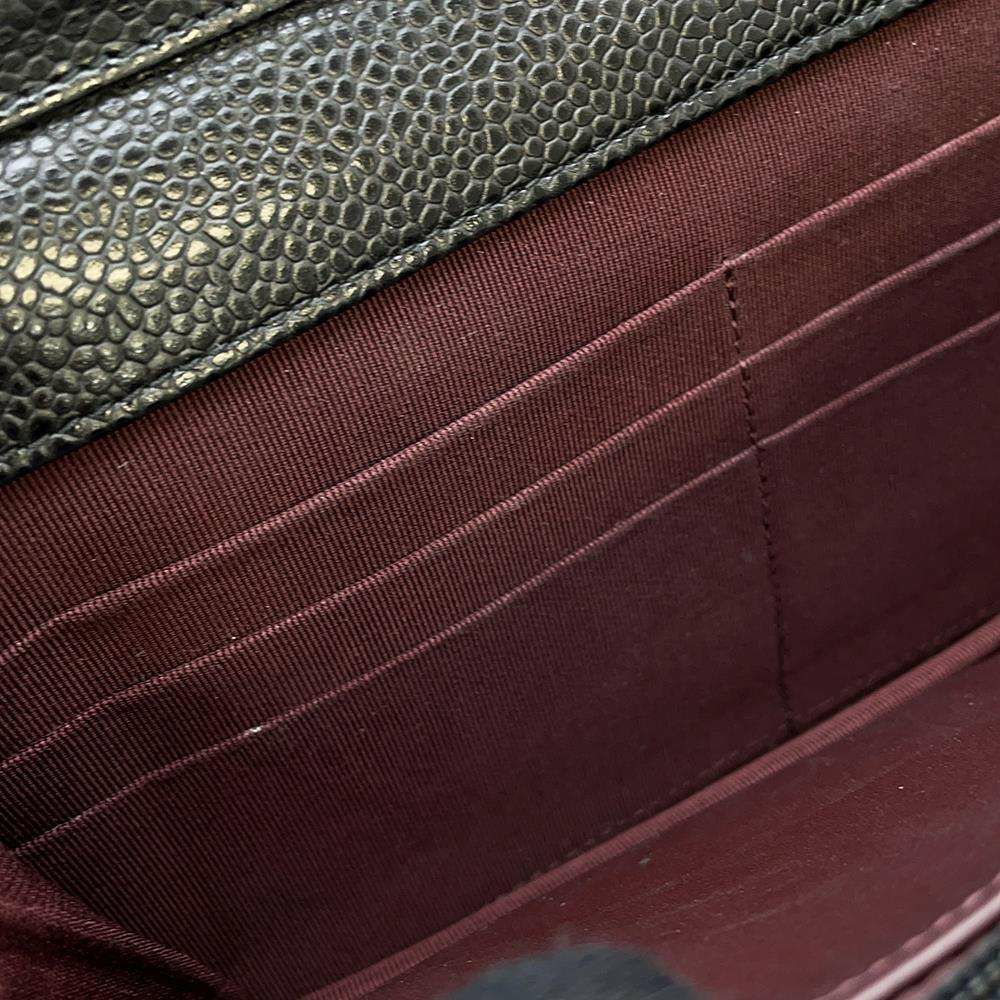 シャネル チェーンウォレット クラシック マトラッセ ココマーク キャビアスキン AP0250 CHANEL 財布 ブラック 黒