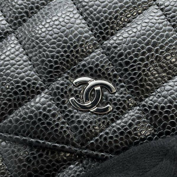 シャネル チェーンウォレット クラシック マトラッセ ココマーク キャビアスキン AP0250 CHANEL 財布 ブラック 黒