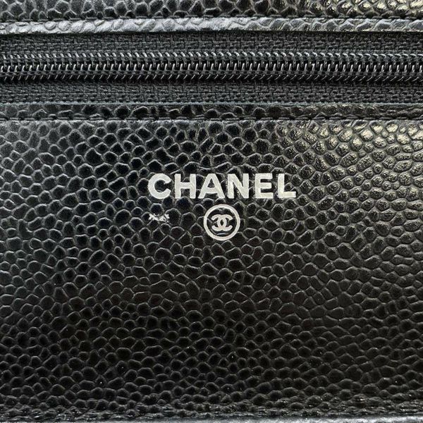 シャネル チェーンウォレット クラシック マトラッセ ココマーク キャビアスキン AP0250 CHANEL 財布 ブラック 黒