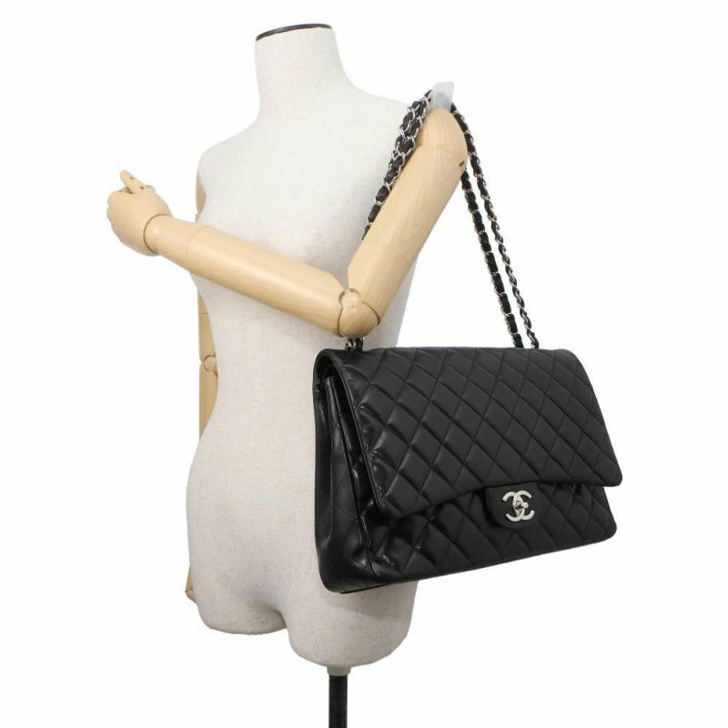 シャネル チェーンショルダーバッグ マトラッセ30 ラムスキン ココマーク A58600 CHANEL 黒