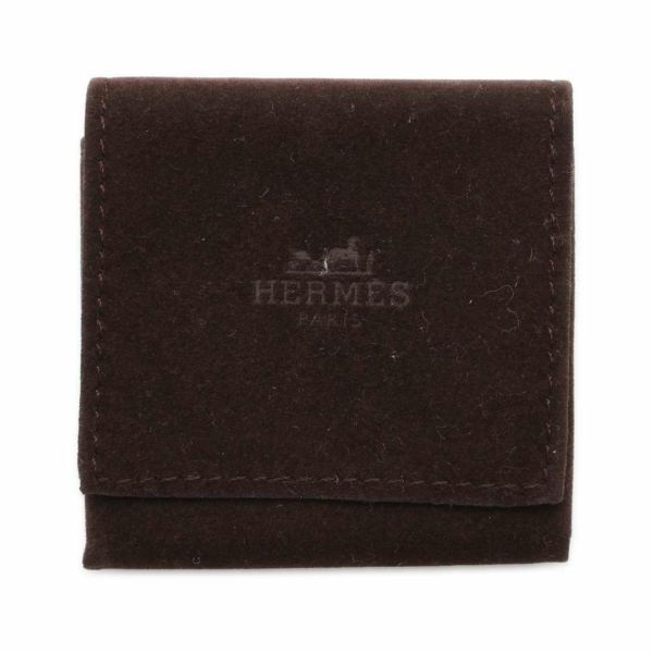 エルメス バッグチャーム アミュレット2 ダークブラウン/シルバー金具 バレニア/メタル HERMES キーホルダー