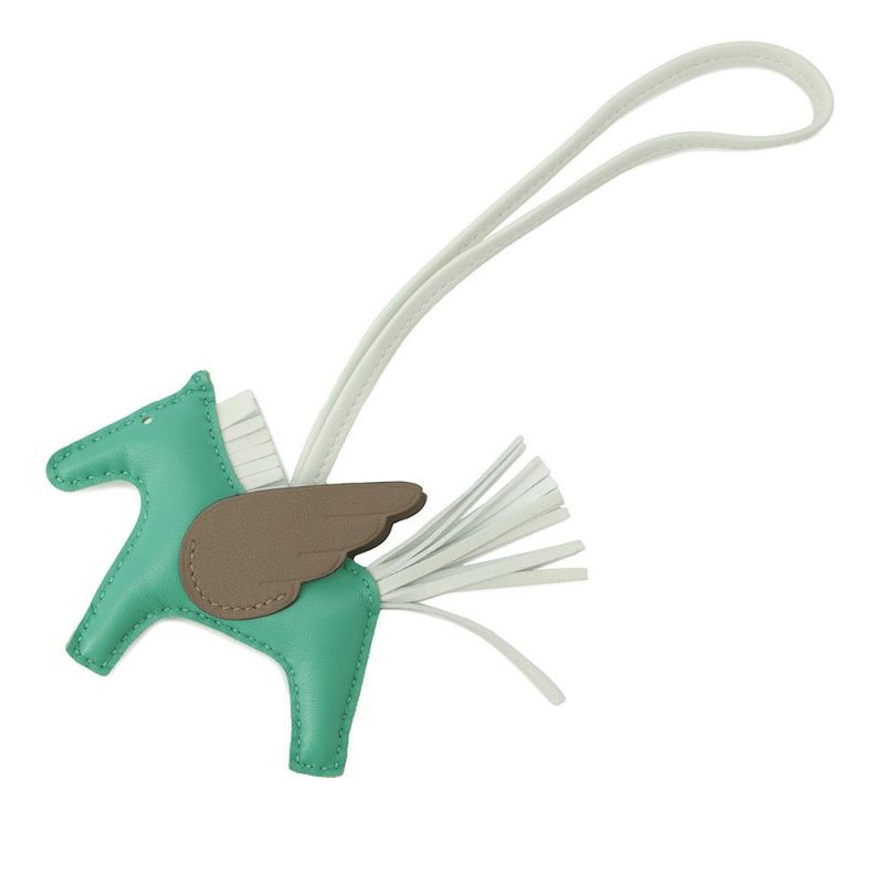 エルメス バッグチャーム ロデオPM ペガサス ミント/エトゥープ/ヴェールフィズ ラムスキン W刻印