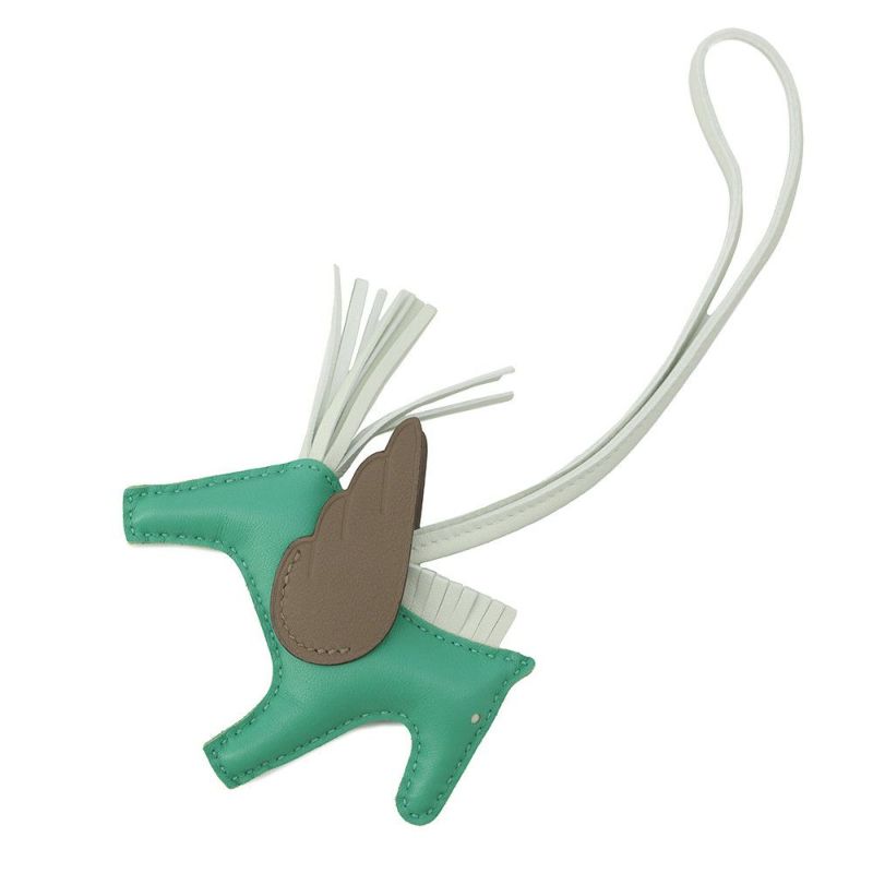 エルメス バッグチャーム ロデオPM ペガサス ミント/エトゥープ/ヴェールフィズ ラムスキン W刻印