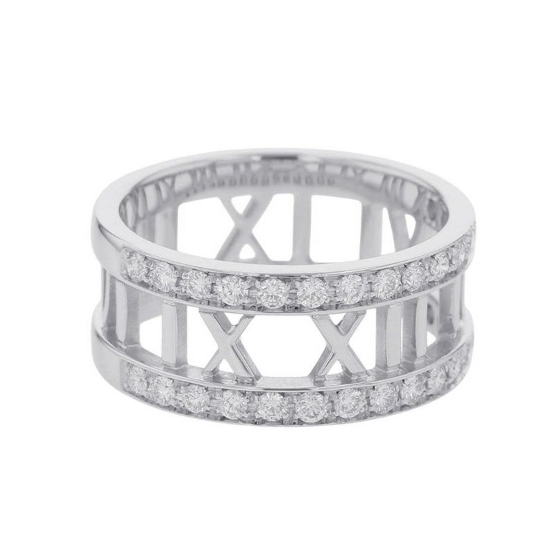 ティファニー リング アトラス オープンリング ダイヤモンド K18WG リングサイズ約16号  Tiffany&Co. 指輪