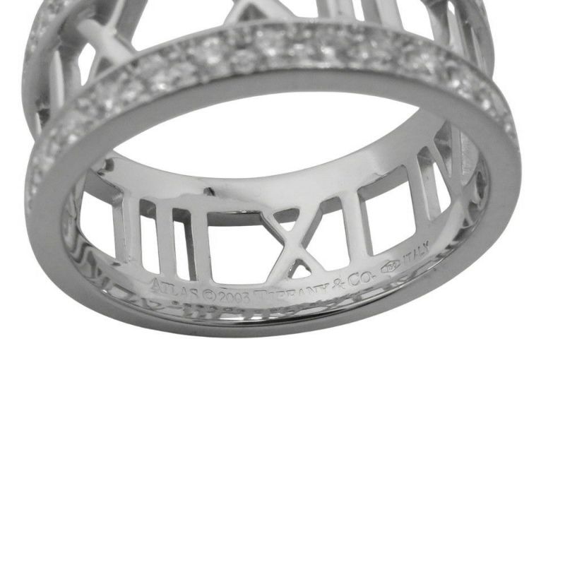 ティファニー リング アトラス オープンリング ダイヤモンド K18WG リングサイズ約16号  Tiffany&Co. 指輪