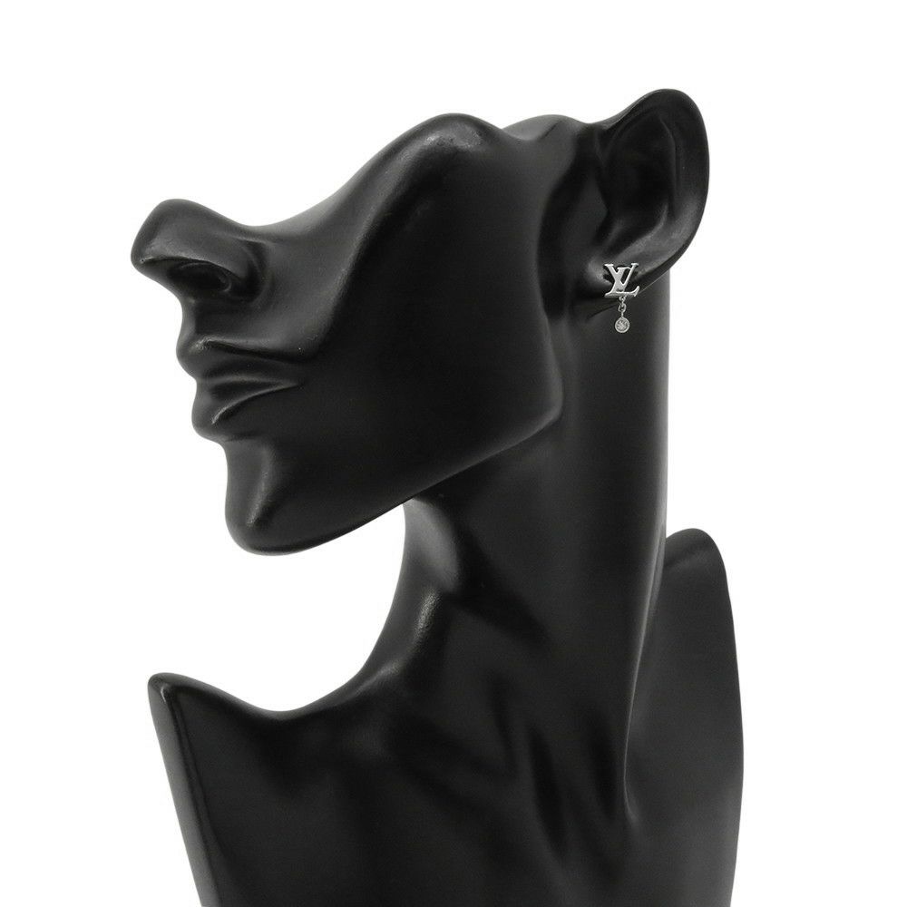 ルイヴィトン ピアス イディール ブロッサム LV ダイヤモンド1P 約0.03ct K18WG Q96544 LOUIS VUITTON 単品 片耳用