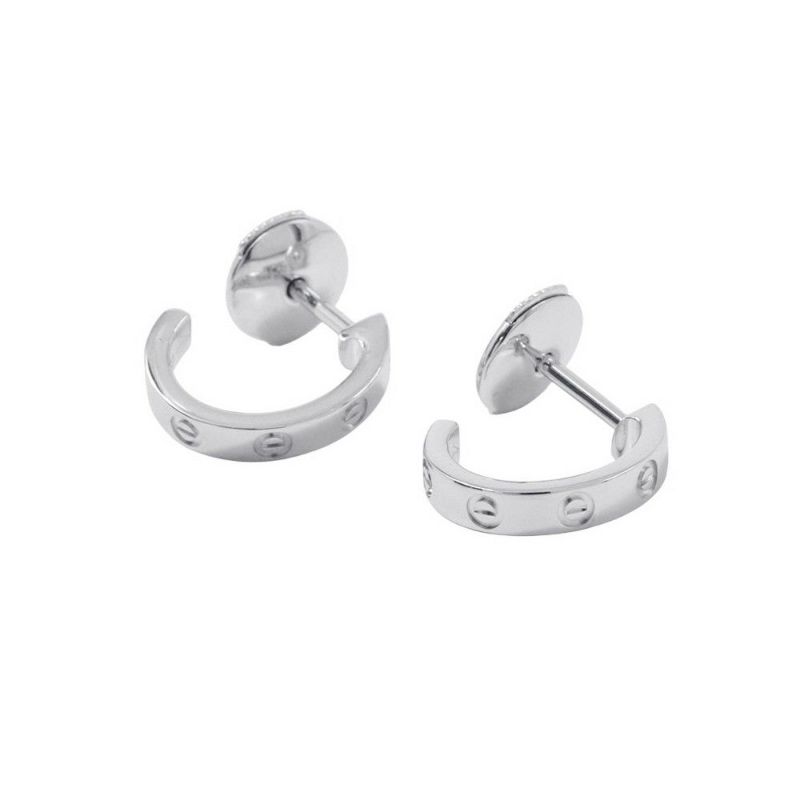 カルティエ ピアス ミニラブ フープ ピアス スモールモデル SM K18WGホワイトゴールド B8028900 Cartier