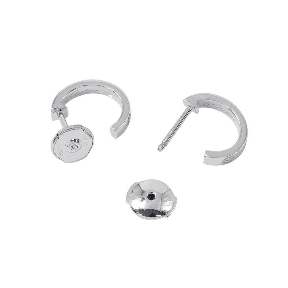 カルティエ ピアス ミニラブ フープ ピアス スモールモデル SM K18WGホワイトゴールド B8028900 Cartier
