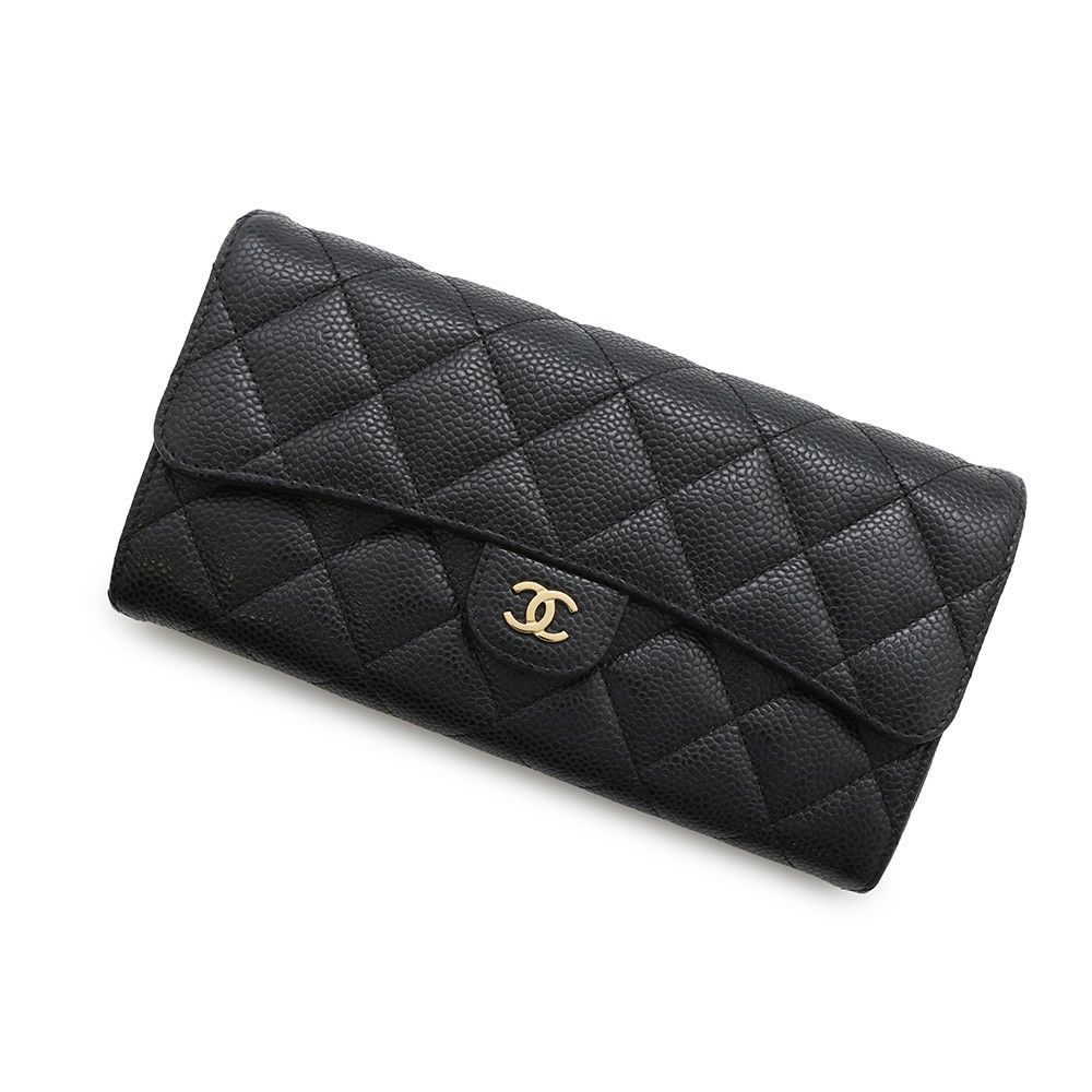 シャネル 長財布 クラシック ロング フラップ ウォレット マトラッセ  