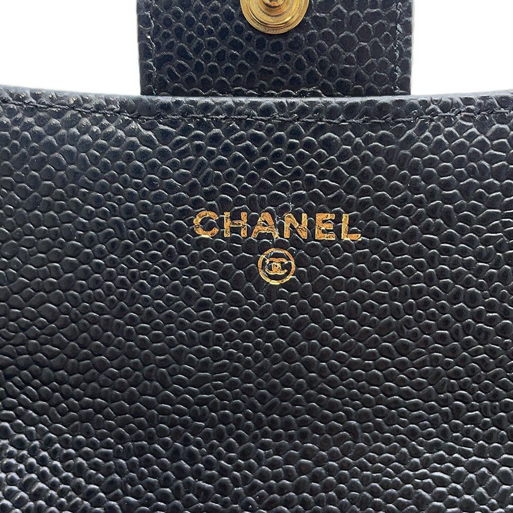 シャネル 長財布 クラシック ロング フラップ ウォレット マトラッセ ココマーク キャビアスキン AP0241 CHANEL 黒