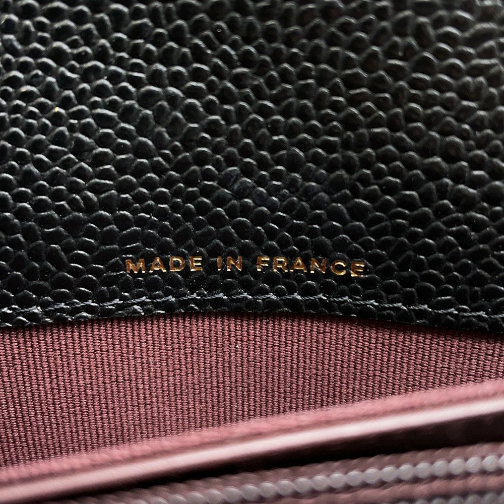 シャネル 長財布 クラシック ロング フラップ ウォレット マトラッセ ココマーク キャビアスキン AP0241 CHANEL 黒