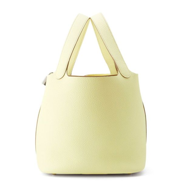 エルメス ハンドバッグ ピコタンロックMM ジョーヌミルトン/シルバー金具 トリヨンクレマンス K刻印