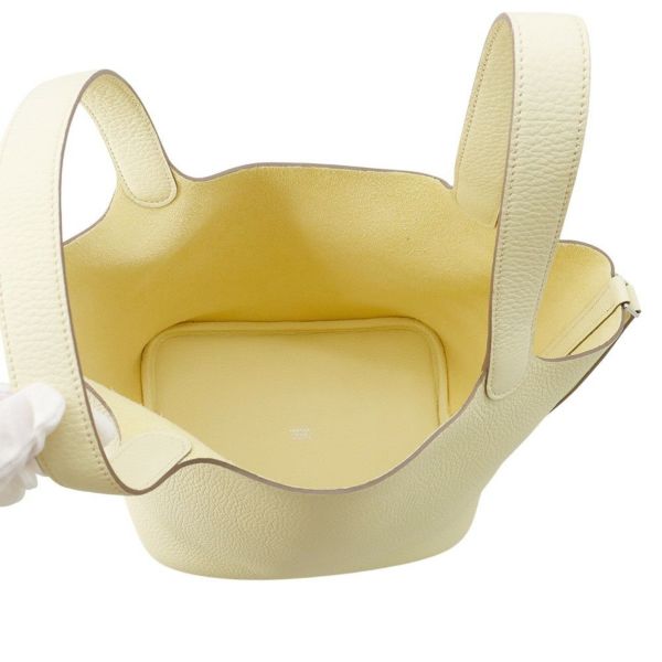 エルメス ハンドバッグ ピコタンロックMM ジョーヌミルトン/シルバー金具 トリヨンクレマンス K刻印