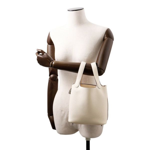 エルメス ハンドバッグ ピコタンロックPM ナタ/シルバー金具 トリヨンクレマンス W刻印 HERMES トートバッグ