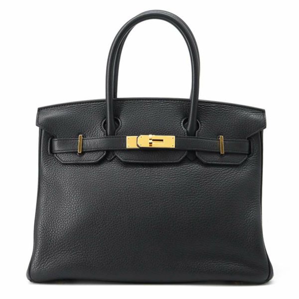 エルメス バーキン30 ブラック/ゴールド金具 トゴ X刻印 HERMES Birkin ハンドバッグ 黒