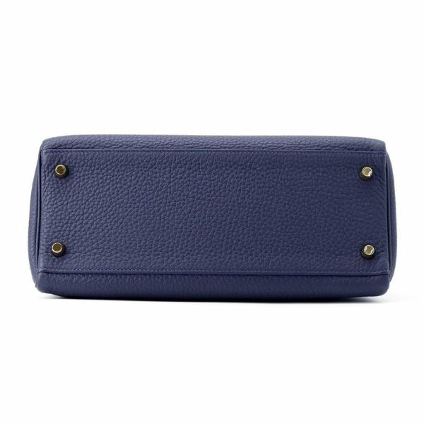 エルメス ハンドバッグ ケリー28 内縫い ブルーサフィール/ゴールド金具 トゴ D刻印 HERMES 2way