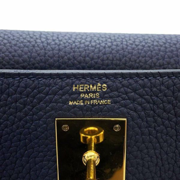 エルメス ハンドバッグ ケリー28 内縫い ブルーサフィール/ゴールド金具 トゴ D刻印 HERMES 2way
