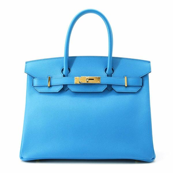 エルメス バーキン30 ブルーフリーダ/ゴールド金具 ヴォーエプソン Z刻印 HERMES Birkin ハンドバッグ