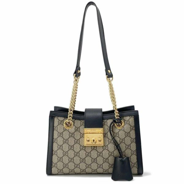 グッチ チェーンショルダーバッグ GGスプリーム パドロック GG スモール 498156 GUCCI トートバッグ 黒