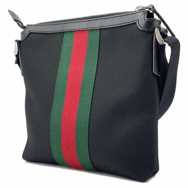 グッチ ショルダーバッグ シェリーライン キャンバス 471454 GUCCI バッグ ウェブ 黒