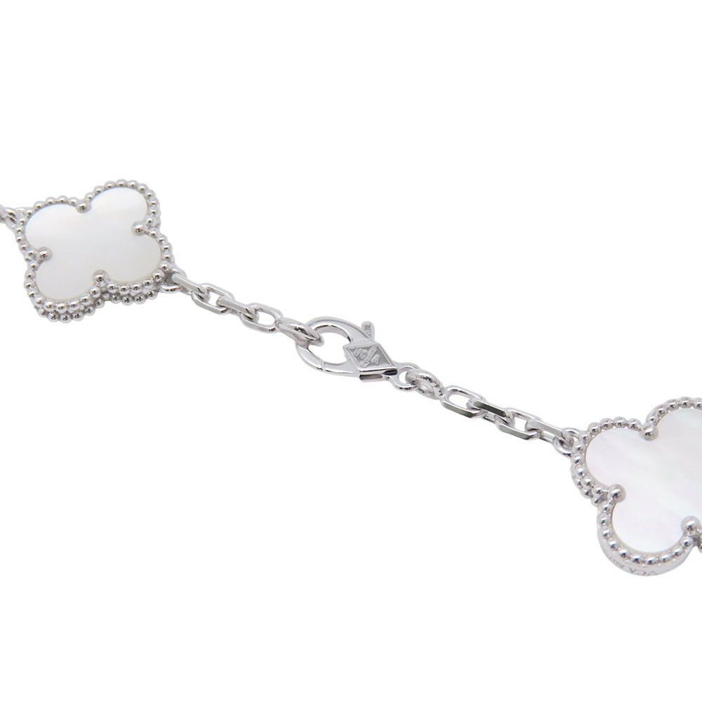 ヴァンクリ ネックレス ヴィンテージ アルハンブラ ロングネックレス 20モチーフ マザーオブパール K18WG VCARF48800