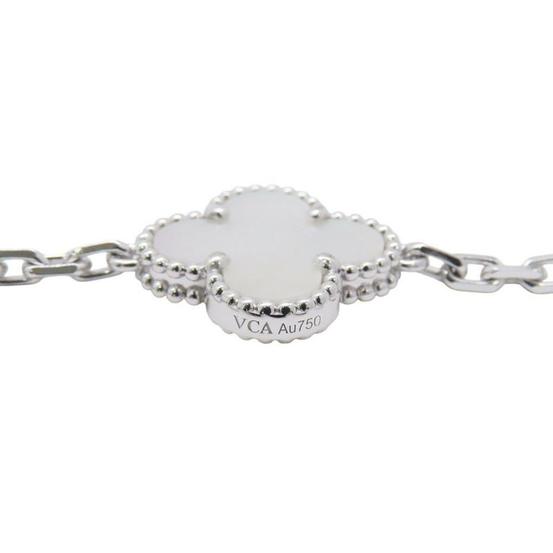 ヴァンクリ ネックレス ヴィンテージ アルハンブラ ロングネックレス 20モチーフ マザーオブパール K18WG VCARF48800