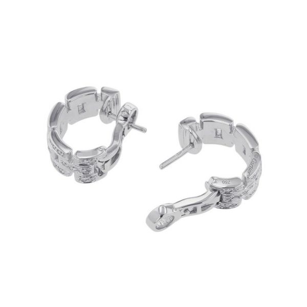 カルティエ ピアス マイヨン パンテール イヤリング 3連パヴェ ダイヤモンド 36P 計0.51ct K18WGホワイトゴールド B8032600