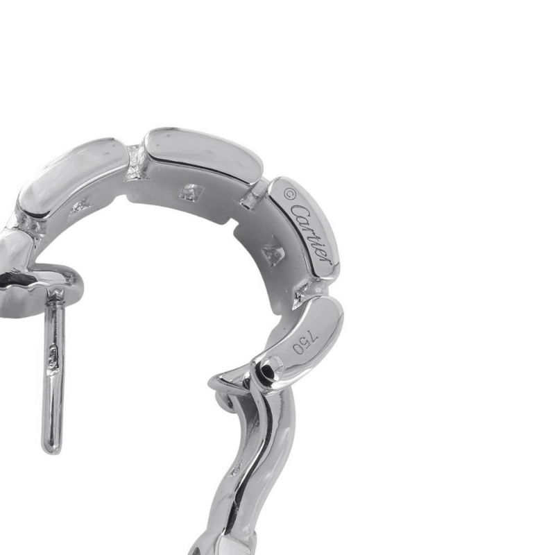 カルティエ ピアス マイヨン パンテール イヤリング 3連パヴェ ダイヤモンド 36P 計0.51ct K18WGホワイトゴールド B8032600