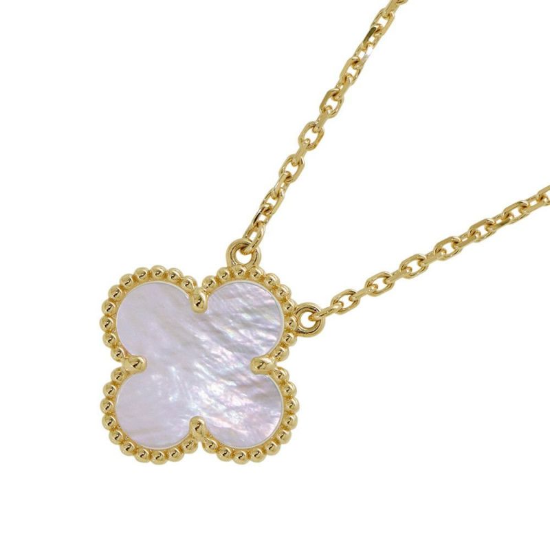 ヴァンクリーフ&アーペル ネックレス ヴィンテージ アルハンブラ ペンダント マザーオブパール K18YGイエローゴールド VCARA45900