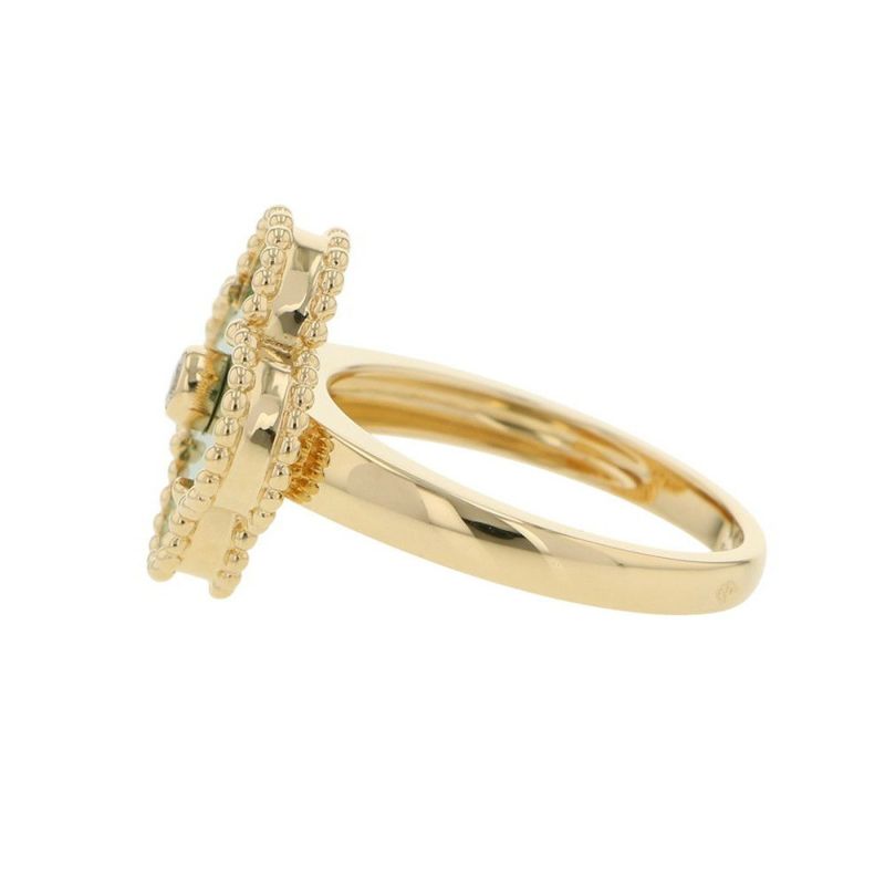 ヴァンクリーフ&アーペル リング ヴィンテージ アルハンブラ リング マラカイト ダイヤ 1P 0.05ct K18YG サイズ51 VCARO3QM00