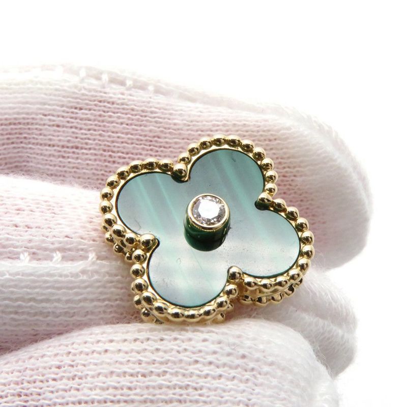 ヴァンクリーフ&アーペル リング ヴィンテージ アルハンブラ リング マラカイト ダイヤ 1P 0.05ct K18YG サイズ51 VCARO3QM00