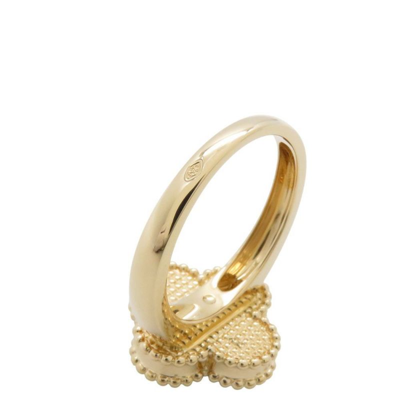 ヴァンクリーフ&アーペル リング ヴィンテージ アルハンブラ リング マラカイト ダイヤ 1P 0.05ct K18YG サイズ51 VCARO3QM00