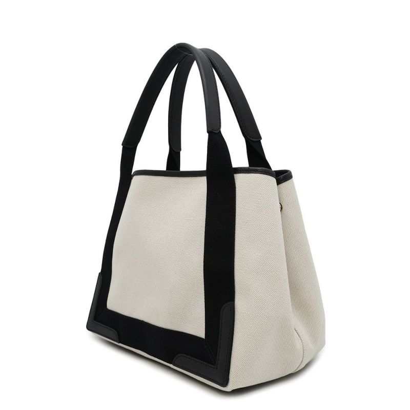 バレンシアガ トートバッグ ネイビーカバス S ポーチ付 339933 BALENCIAGA スモール バッグ カバ 白 黒