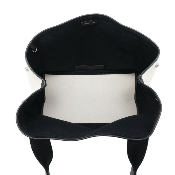 バレンシアガ トートバッグ ネイビーカバス S ポーチ付 339933 BALENCIAGA スモール バッグ カバ 白 黒