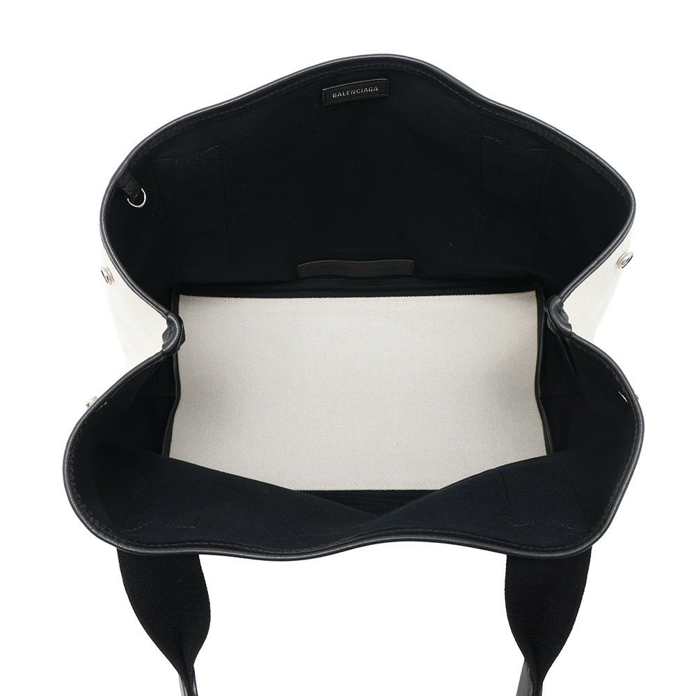 バレンシアガ トートバッグ ネイビーカバス S ポーチ付 339933 BALENCIAGA スモール バッグ カバ 白 黒