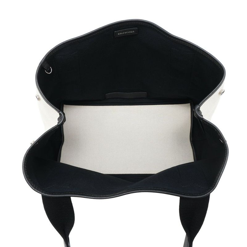 バレンシアガ トートバッグ ネイビーカバス S ポーチ付 339933 BALENCIAGA スモール バッグ カバ 白 黒