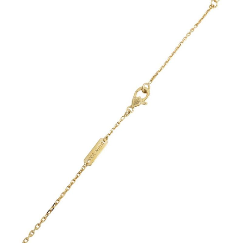 ヴァンクリーフ&アーペル ネックレス ラッキー アルハンブラ パピヨン ペンダント マザーオブパール K18YG VCARD99500