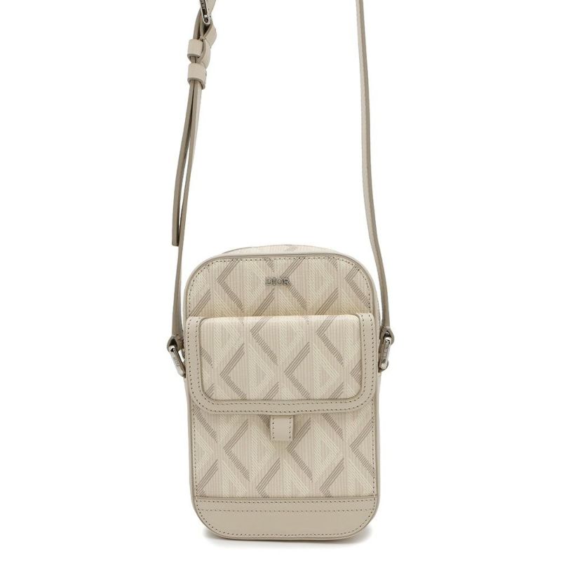 クリスチャン・ディオール ショルダーバッグ HIT THE ROAD バーティカルポーチ ダイヤモンド 2ESCA415CDP 白